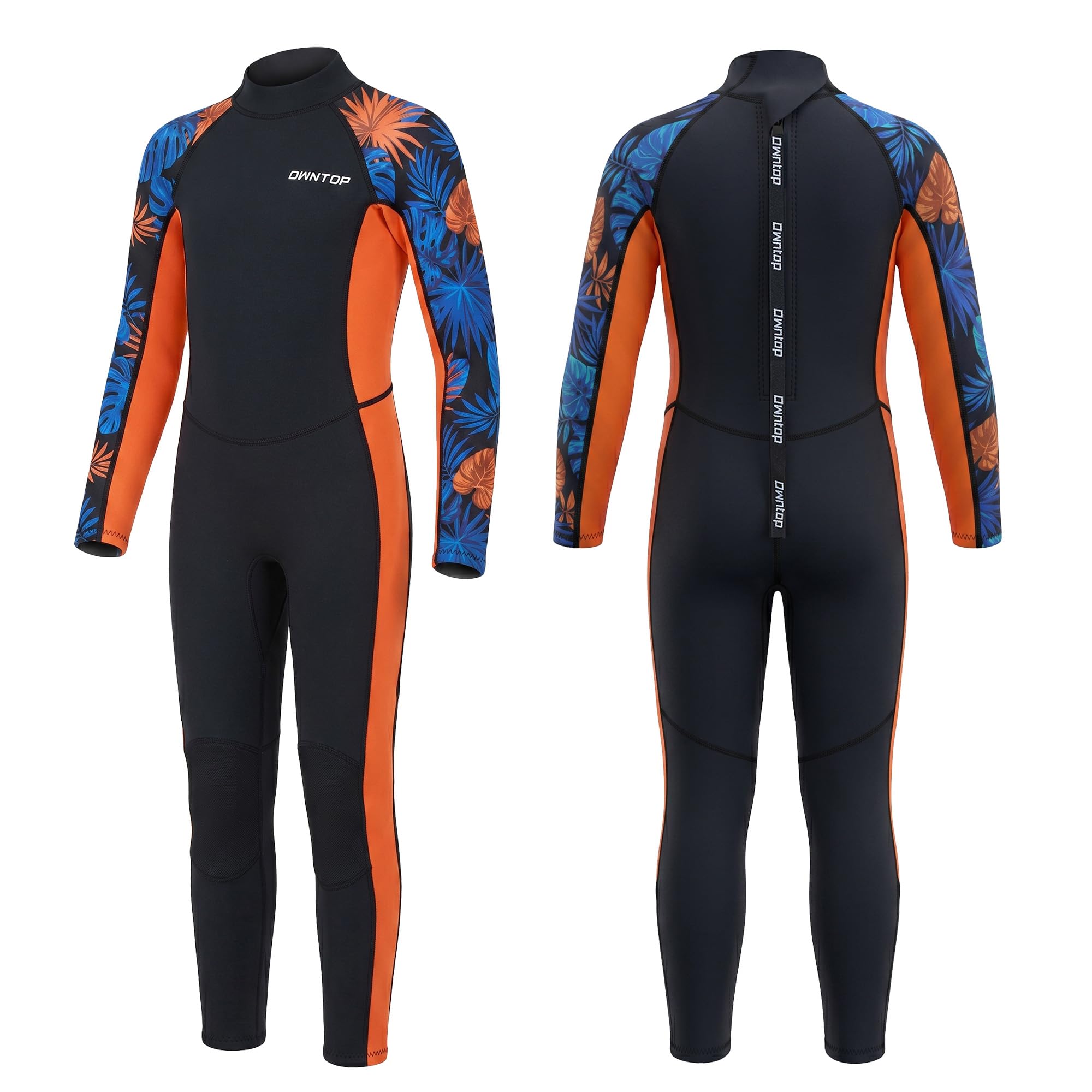 Owntop 2.5mm Kids Wetsuit – Girls Boys Neoprene Wet Suit Full Wetsuits, Back Zip Thermal Diving Suit for Youth Teen Watersports, Orange 16, 160-170cm, 55-62kg, 16-17Y — image 1