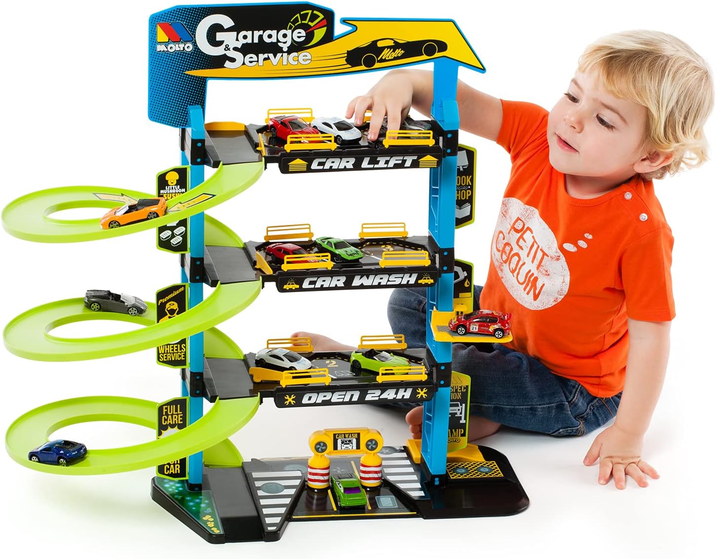Molto Y Cia Garage Service Playset, 4 Story, Multicolor