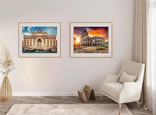 Miniatura 7 de Rompecabezas de 1000 piezas, rompecabezas de WISHDIAM para adultos, fuente de Trevi y Ciudad del Coliseo, rompecabezas imposible, difícil, difícil,