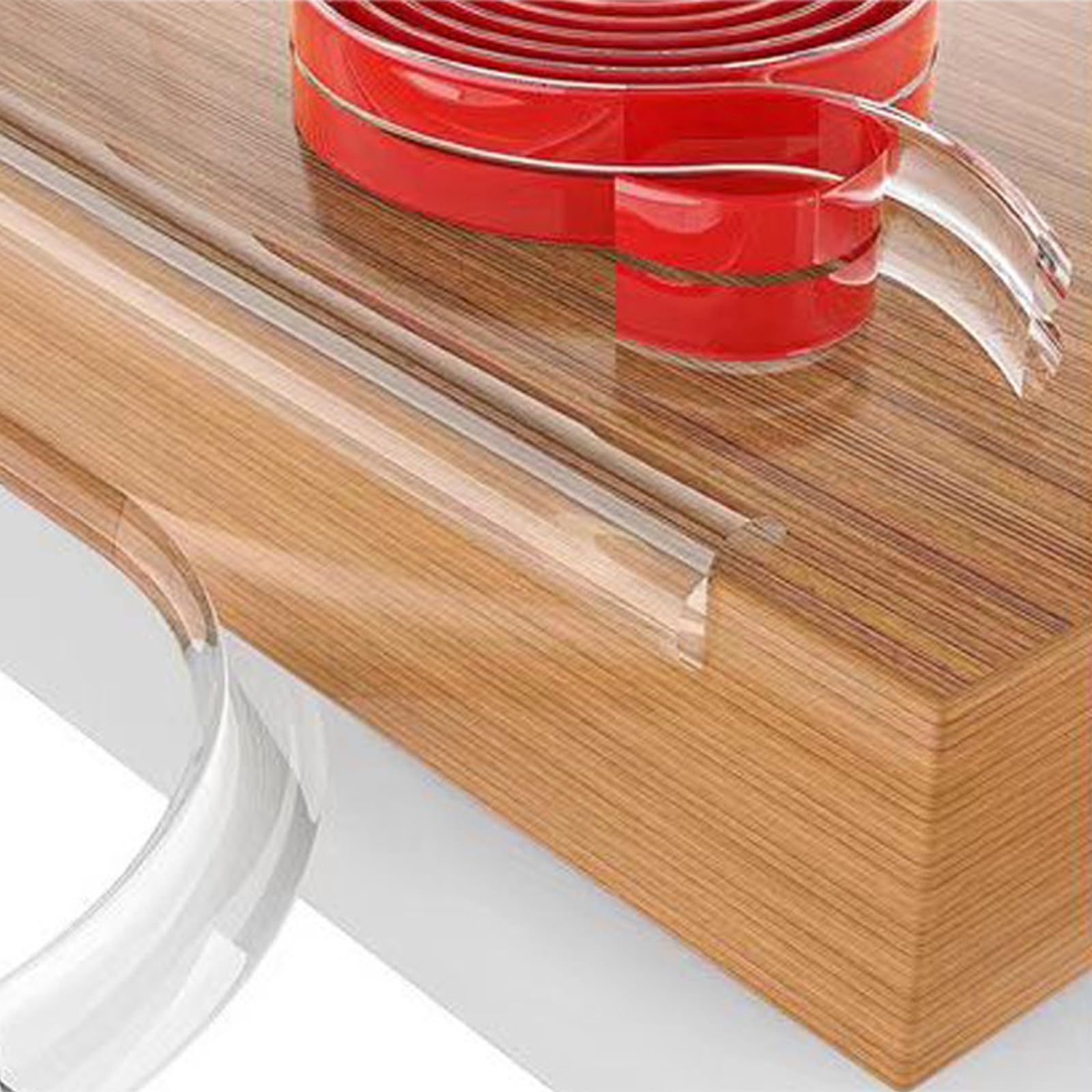 Generisch Kantenschutz, Kindersichere Eckenschützer aus Silikon, 2 Meter Weich, Möbelkantenschutz, Sicherheitsstoßfänger für Möbelkanten, 1,5 cm Breit, Transparent