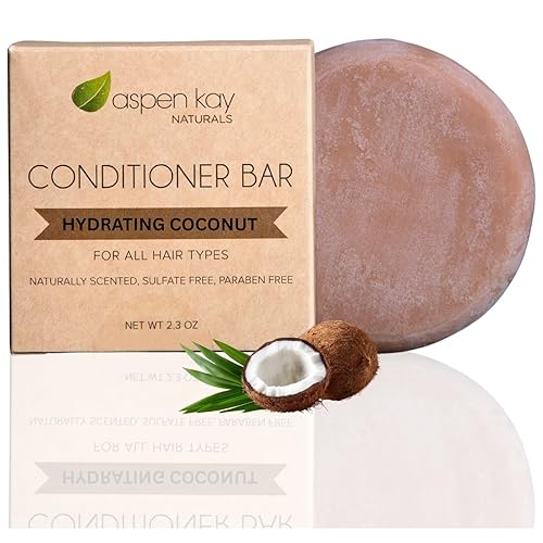 Barra acondicionadora de aceite de coco y argán, hidratante profunda para cabello seco dañado. Acondicionador sólido hidratante y nutritivo para