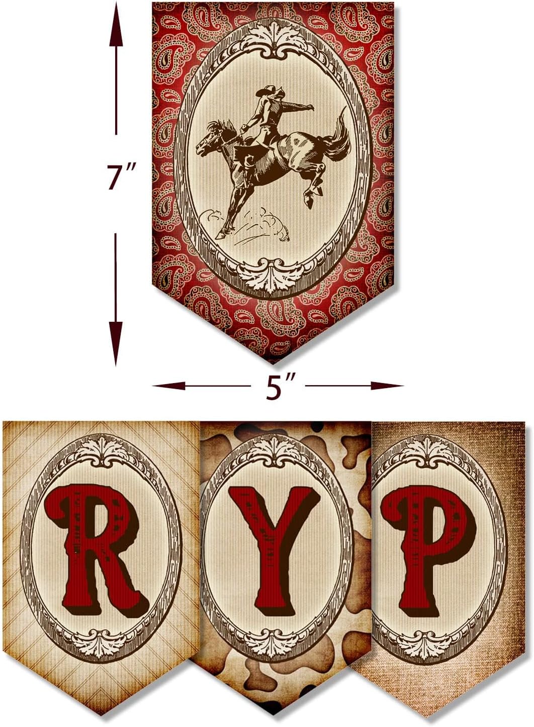 Cowboy Birthday Banner,Wild Western Bday Party Sign, Wooden House Barn Bunting, Birthday Decorations - Image 4