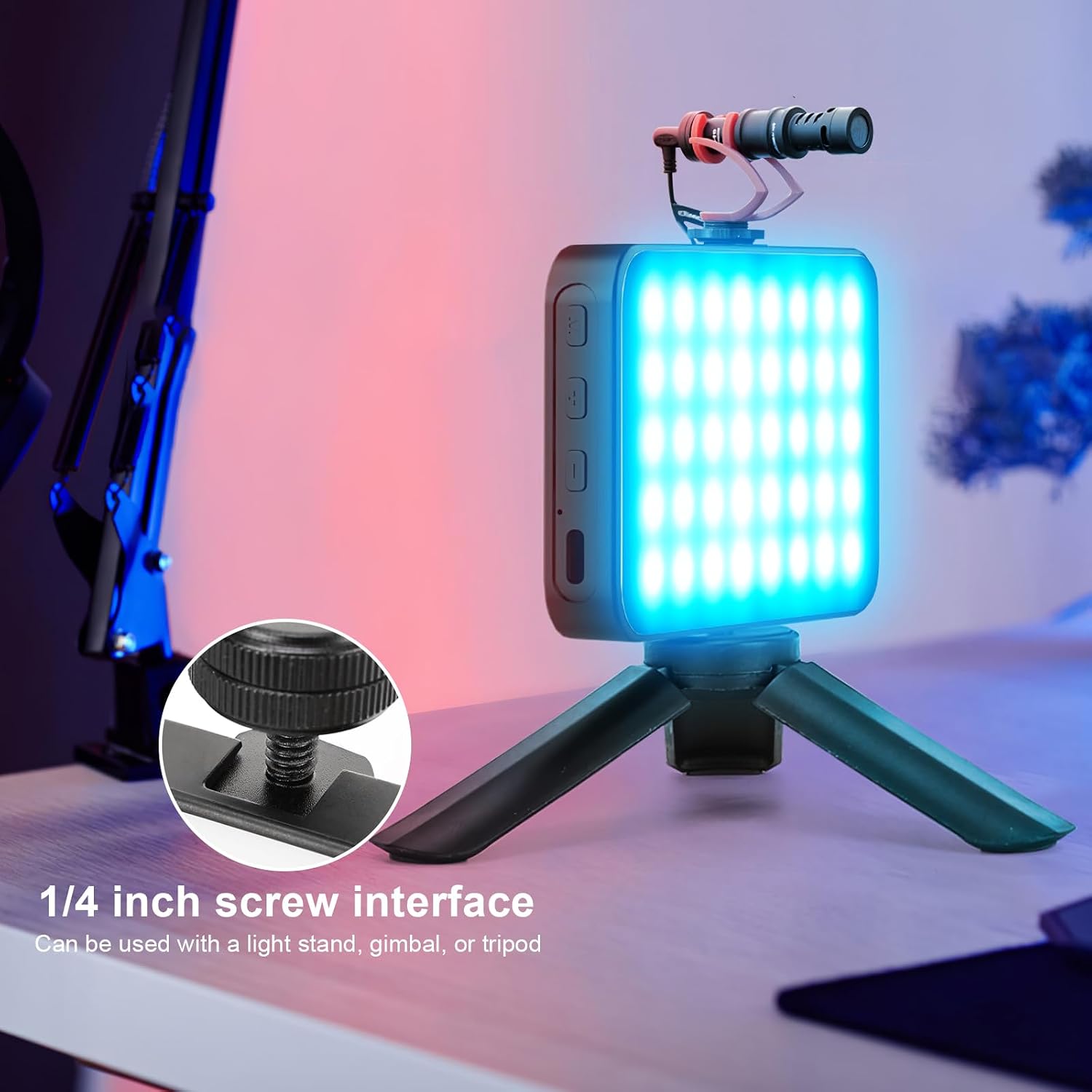 LUXCEO RGB Video Light, Portable LED Camera Light Panel, Dimmable 3000K-6000K CRI95+ Color Photo Light with 3000mAh Rechargeable Battery, for Photography Lighting, Vlogging, Video Conference