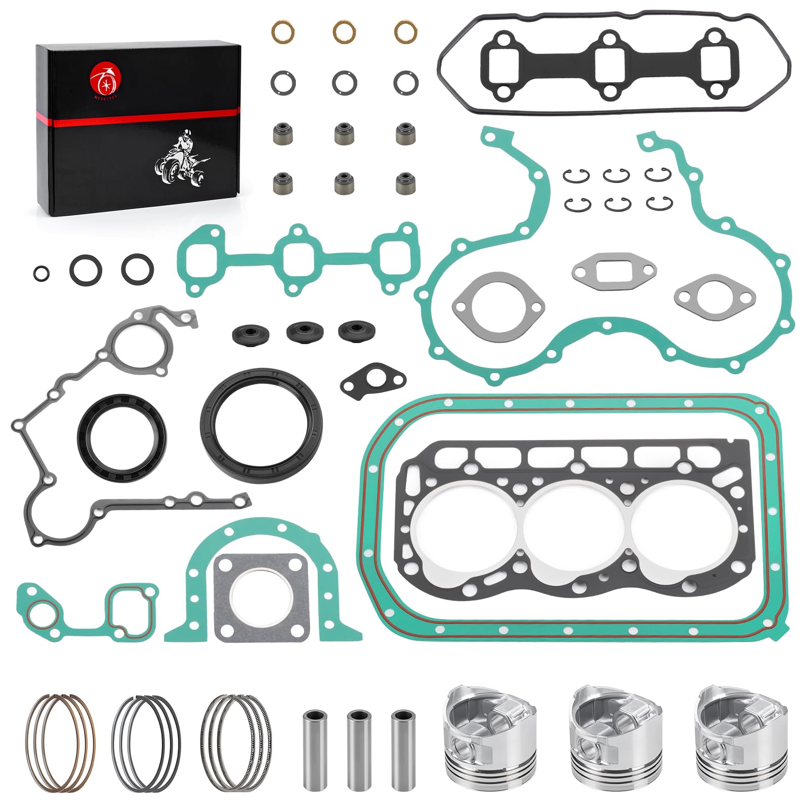 Amazon.com: Engine Complete Rebuild Kit Gaskets Seals w/STD Piston