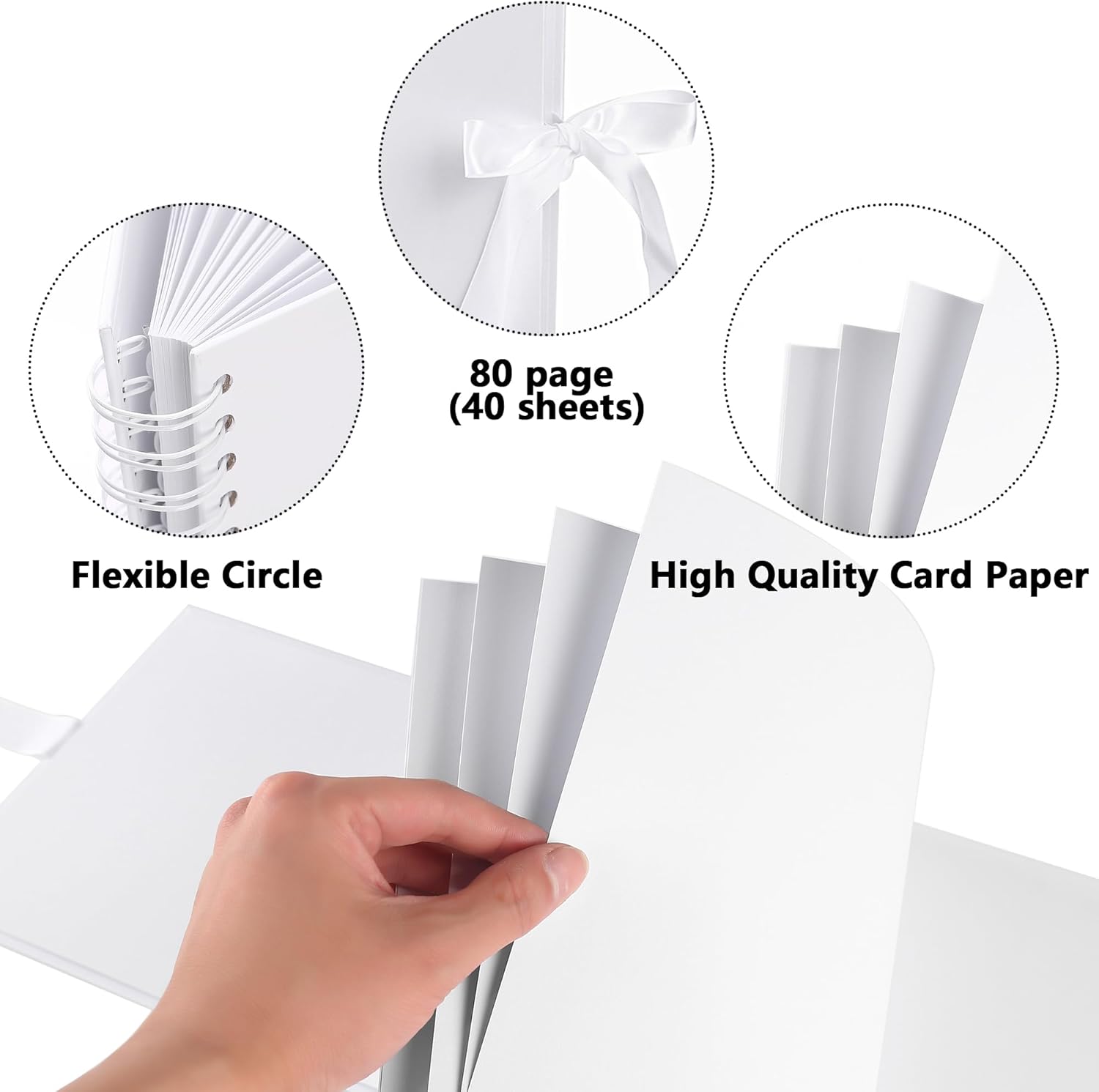 Vienrose Large Scrapbook 12x12 Inch, Photo Album Scrapbook DIY White Thick Kraft Paper Memory Book, Scrap Book Photo Albums for Couple Baby Wedding Family