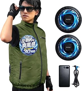 【TVで紹介・熱中症予防管理者監修】空調作業服 ベスト ファンバッテリーセット 20,000mAh バッテリー 暑さ対策 メンズ レディースツナギ