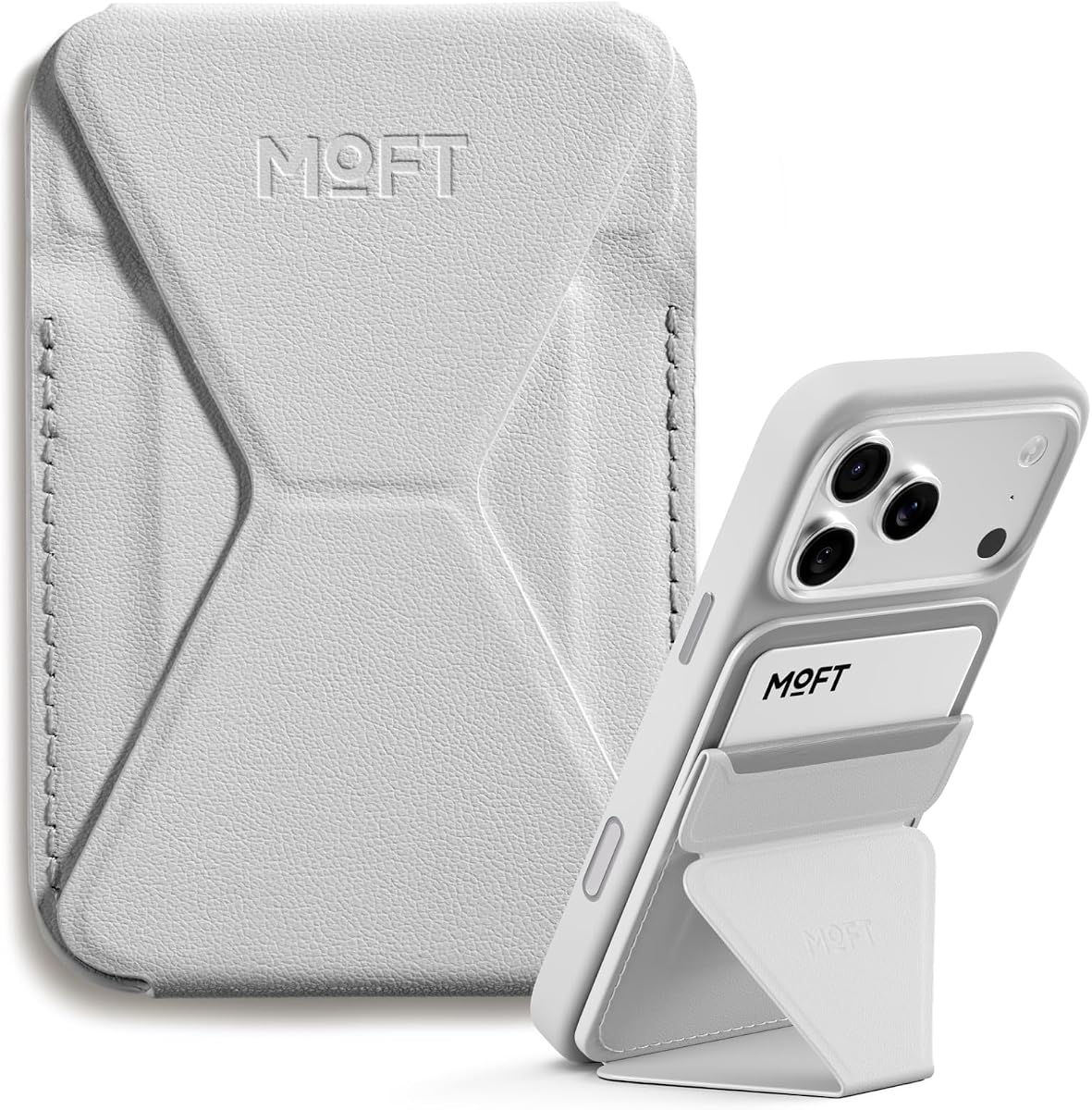 Magnetic Wallet Stand Compatible with iPhone 17/16/15/14/13/12 Series, Angle Adjustment & Magsafe Compatible MOVAS Phone Stand,Misty Cove