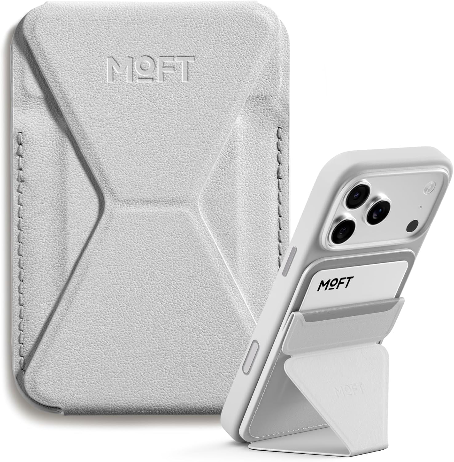 MOFT Magnetic Wallet Stand Compatible with iPhone 17/16/15/14/13/12 Series, Angle Adjustment & Magsafe Compatible MOVAS Phone Stand,Misty Cove