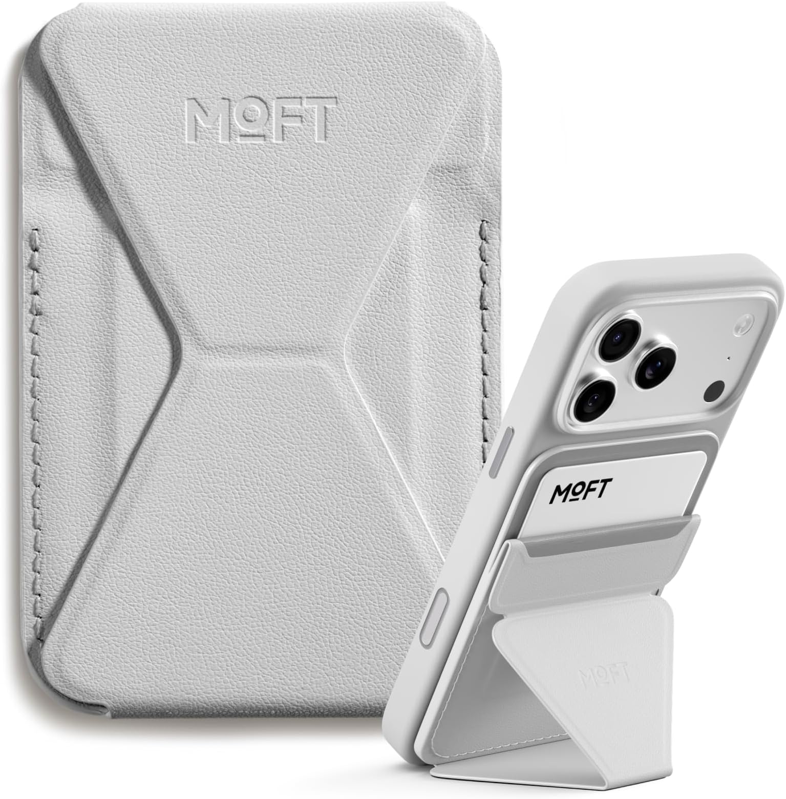 MOFT Magnetic Wallet Stand Compatible with iPhone 17/16/15/14/13/12 Series, Angle Adjustment & Magsafe Compatible MOVAS Phone Stand,Misty Cove