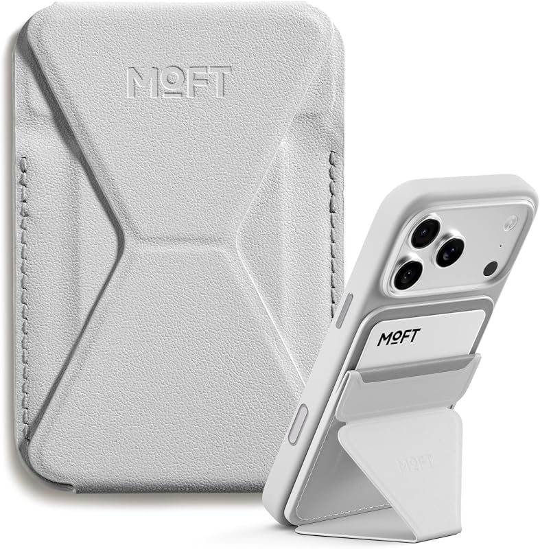 Magnetic Wallet Stand Compatible with iPhone 17/16/15/14/13/12 Series, Angle Adjustment & Magsafe Compatible MOVAS Phone Stand,Misty Cove