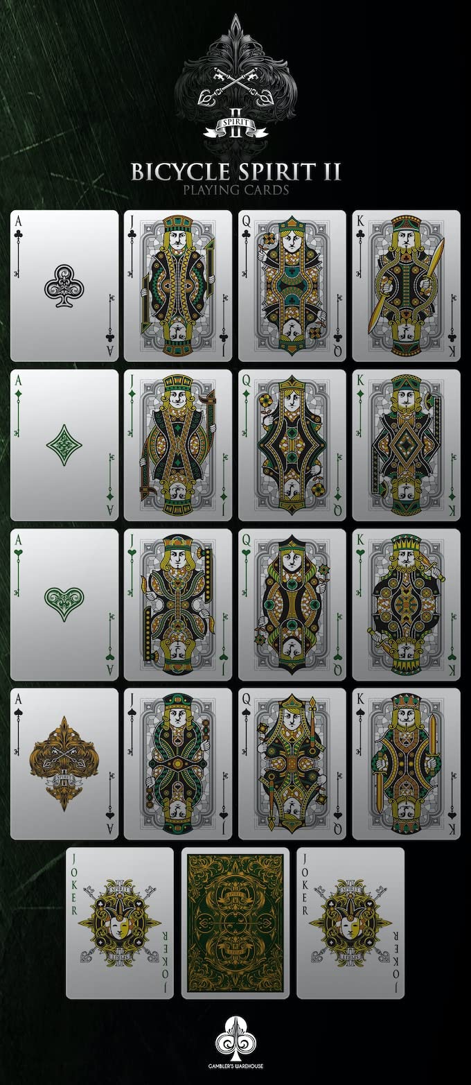 Amazon.com: Bicycle Spirit II Limited Poker Green Playing Cards