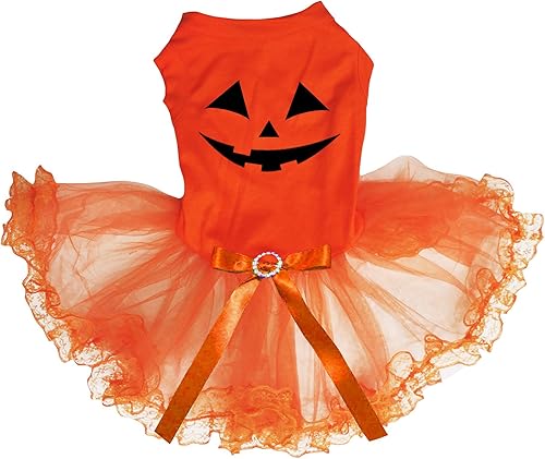 Petitebella Vestido para perro con cara de calabaza (naranjaencaje, talla XXXL) disponible en Yaxa Costa Rica