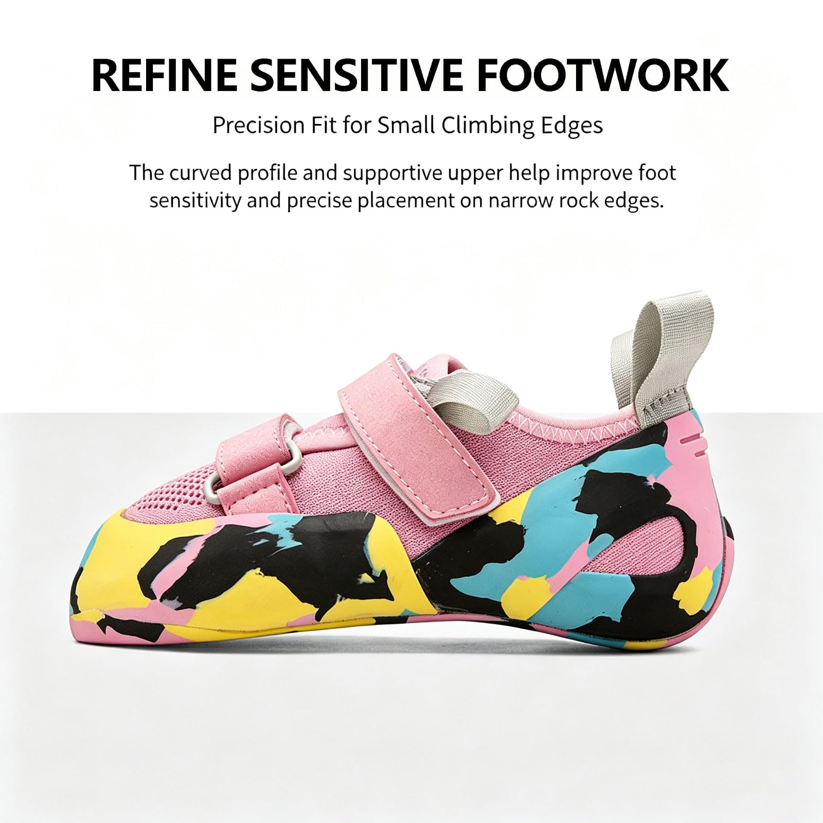 Pies de Gato Hombre Zapatos scalada Pies Gato Escalada Refuerzo en la puntera Goma pegajosa Tallas: 28-35 Con cinta adhesiva Adapta Forma Tus pies agarre fuerte para Escalada Deportiva