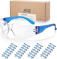 Vista 14 de Paquete de 112 lentes de seguridad transparentes (paquete a granel de 24+4), unisex, antiarañazos, resistentes a los impactos, con certificación