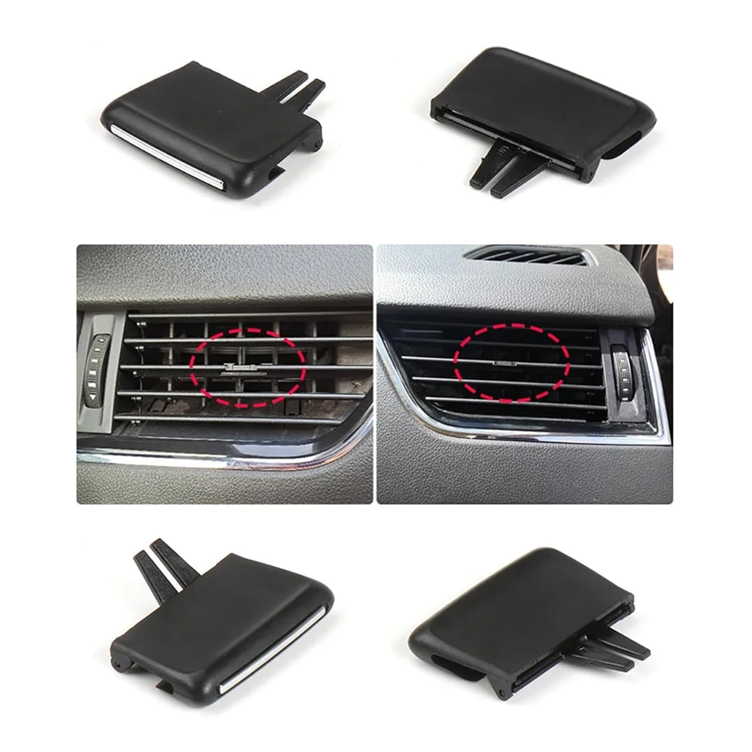 Conditioning Vent Toggle Piece Outlet Card Clip Wind Direction Plectrum Knob Air Vent Repair Kit(ModelMiddle Right)