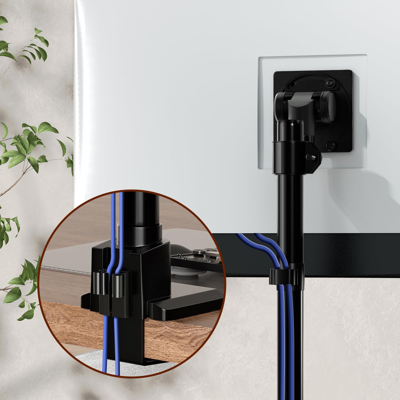 Supporto Monitor Scrivania da 24-57’’, Braccio Monitor, Capacità fino a 27 kg, Altezza Regolabile, Inclinazione, Rotazione, Nero