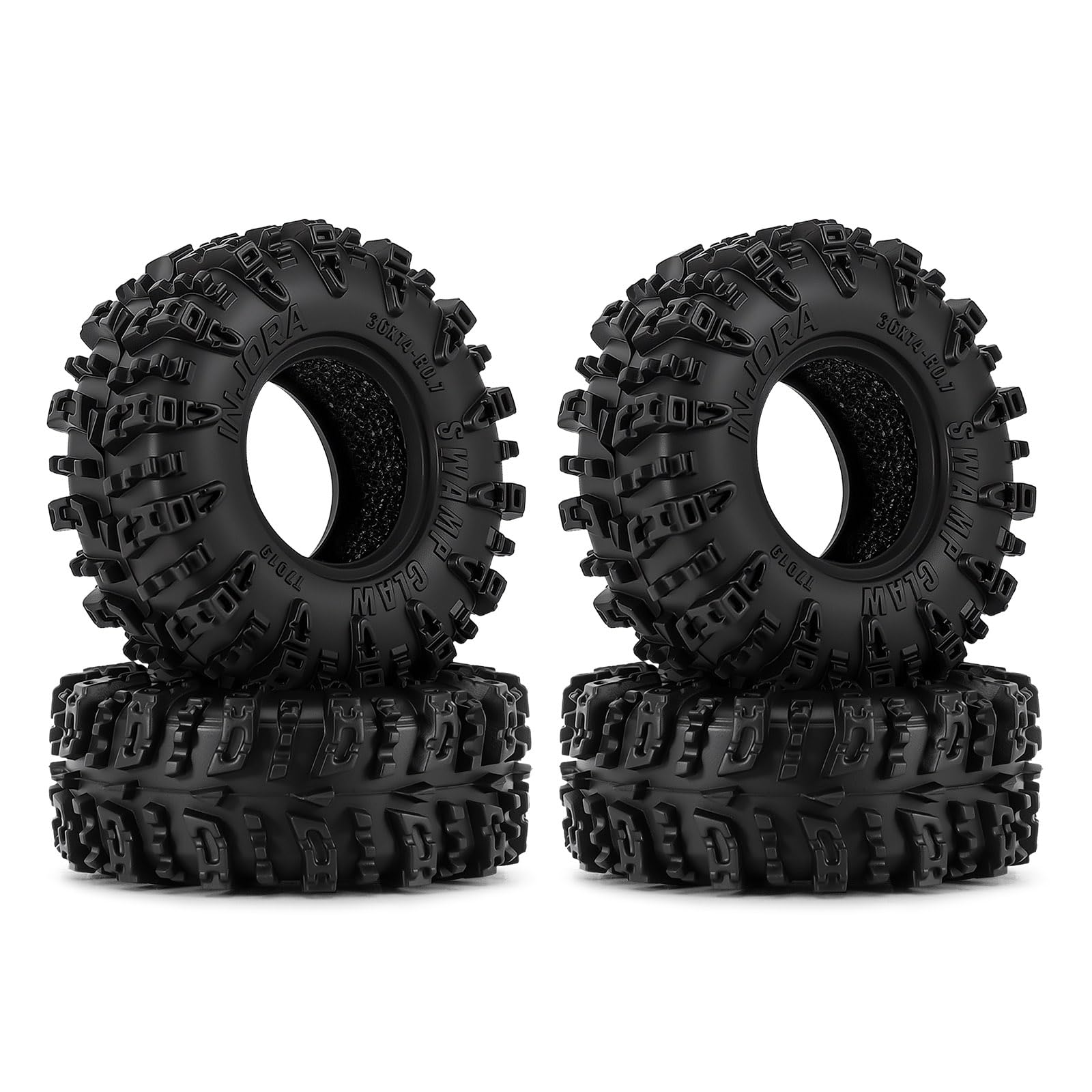 Photo 1 of INJORA 36 * 14mm 0.7" Swamp Claw Tires for 1/30 Axial SCX30 (T7019)