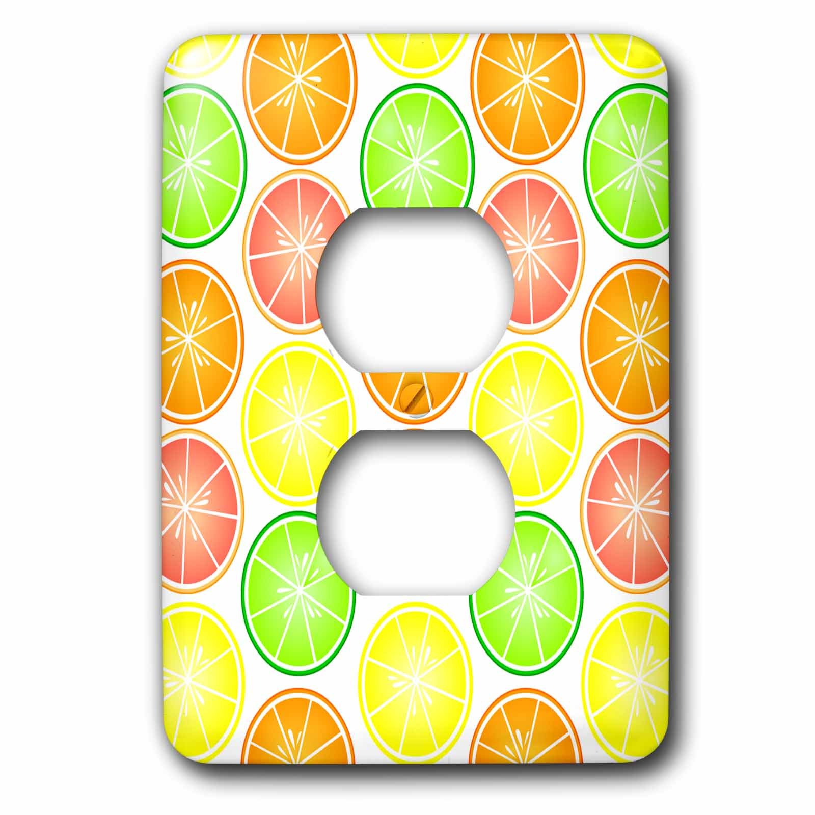 Bouchon de prise agrumes 3dRose lsp_77596_6 décor citron orange pamplemousse