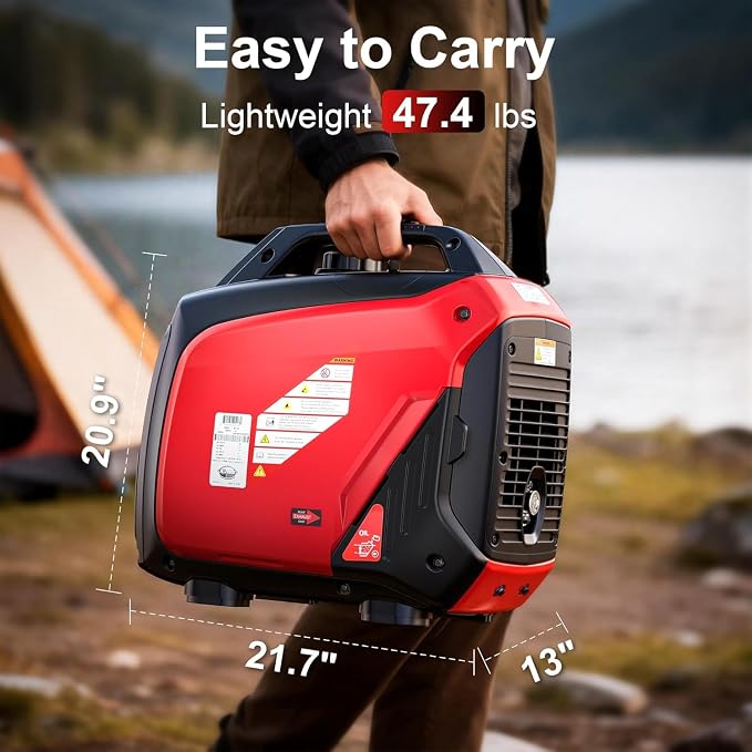 Generador portátil inversor All-Power de 3300 W – Generador pequeño y silencioso a gasolina con modo ECO y sensor de CO, ideal para acampar y respaldo de emergencia en el hogar miniatura 2