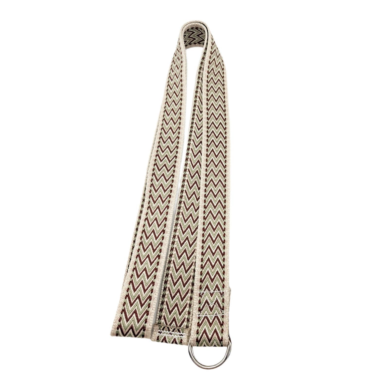 Yoga Strap with Buckle Strong Workout Band for Training Exercise Working Out Khaki-image-16