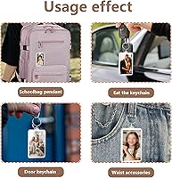 Vista 4 de Llavero de fotos Marco de fotos llavero colgante recuerdo de foto hebilla decorativa creativo DIY regalo llavero