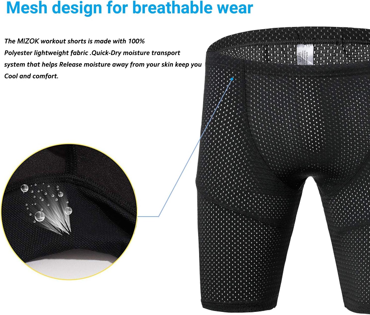 MIZOK Men's Tight Yoga Mesh Training Bodybuilding Gym Workout Shorts Jammer Swimsuit - Image 5