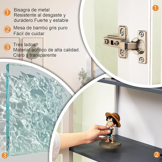 Foto 6 de 8 de Poxvythb Vitrina de pie Transparente Estantes de Almacenamiento de 5 Pisos Vitrina de colección de acrílico…