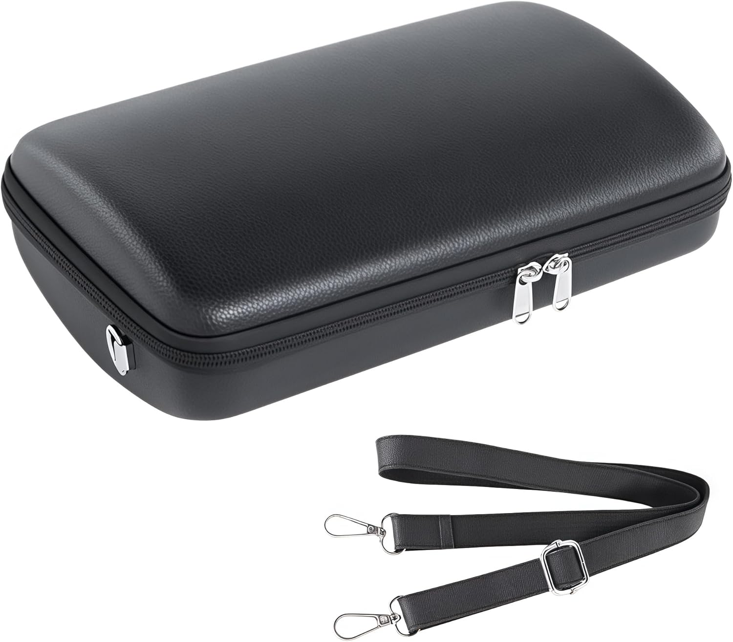 Clarinet Leather Case with Adjustable Strap, Black & Blue Compact Waterproof Storage Bag, Soft Sponge & Fleece Lined Interior, 29x19x8.6cm (Black)