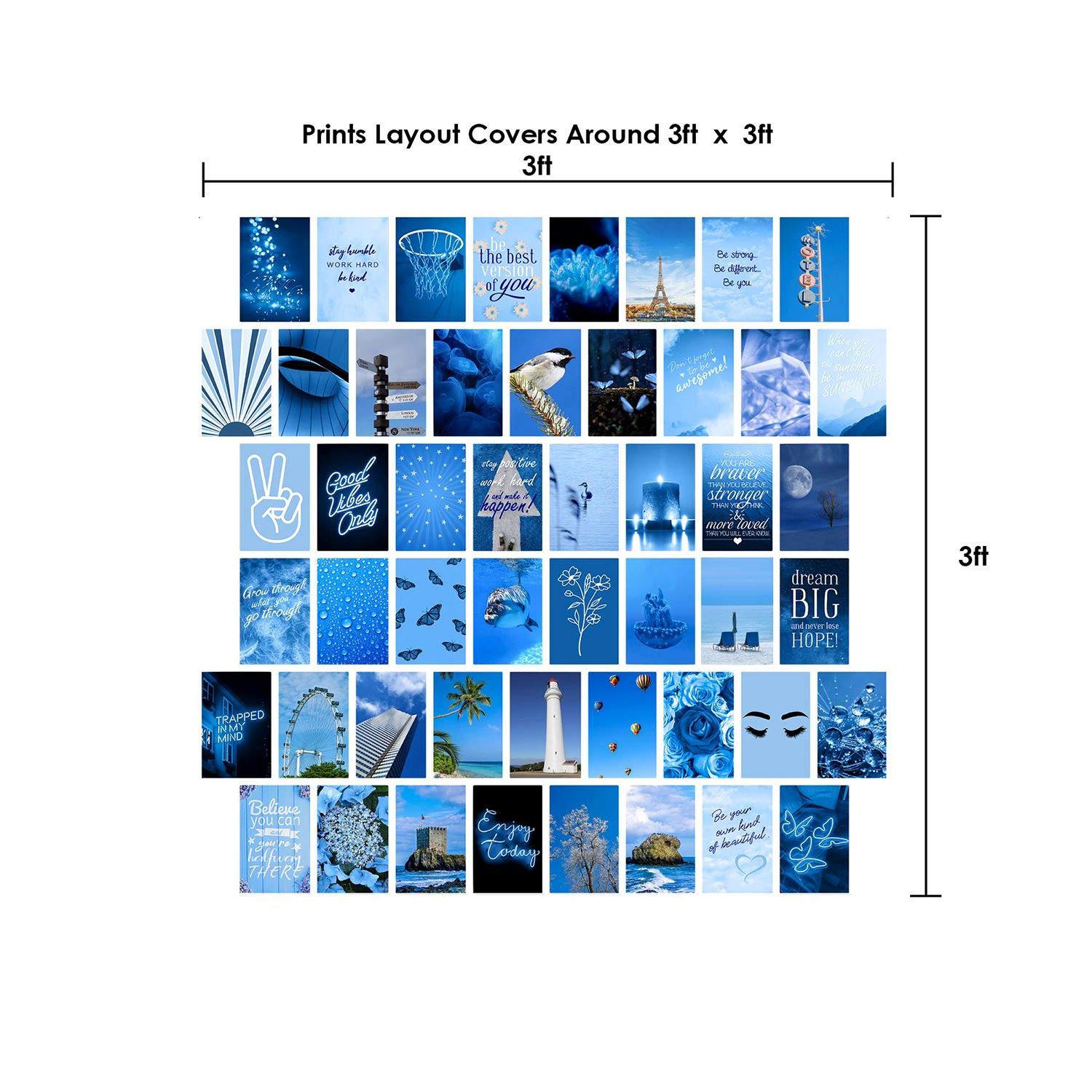 Buy Blue Wall Collage Kit Aesthetic Pictures, Room Decor for Teen Girls