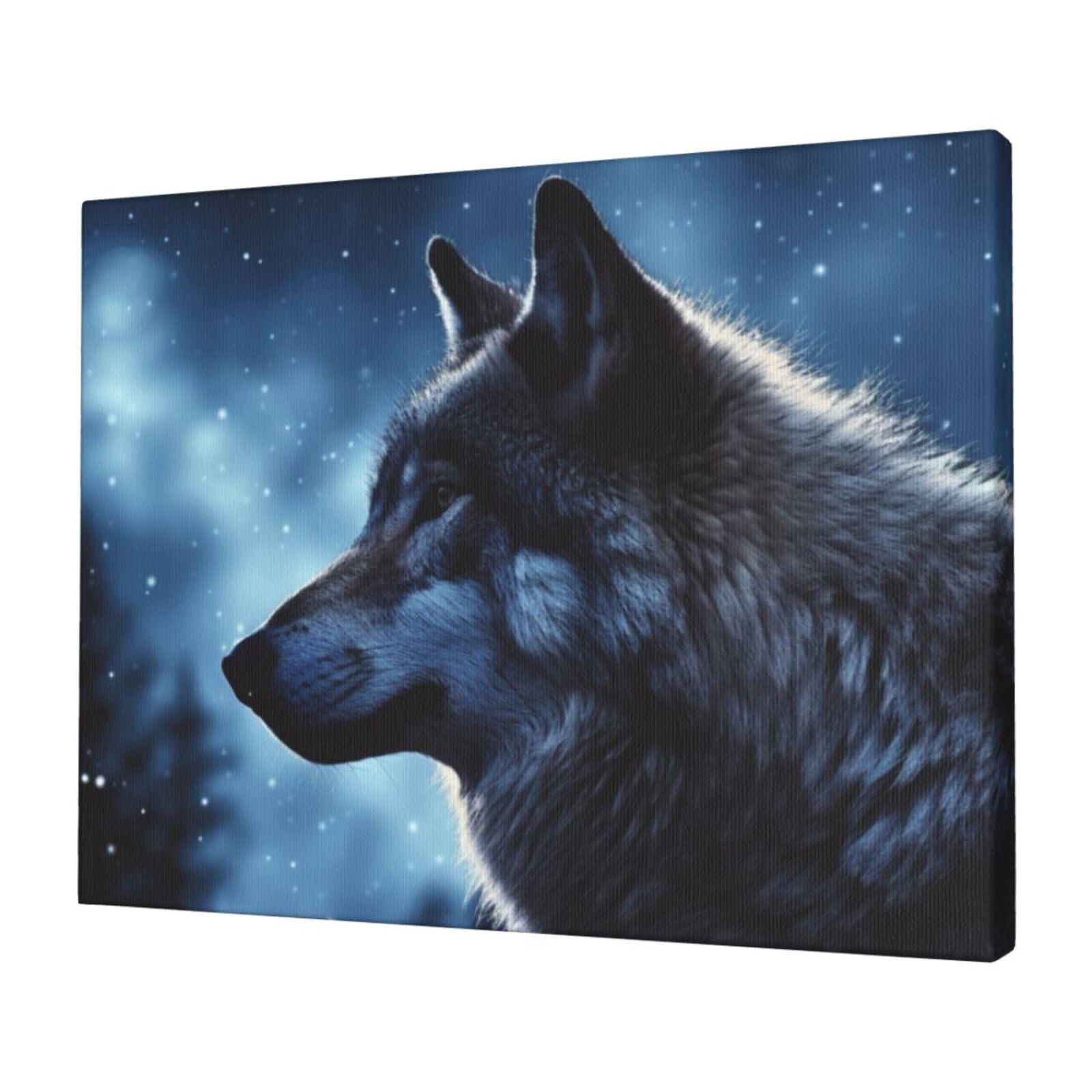 FodPand Canvas Wall Art for Living Room Wall Decor 12"x16" Modern Artwork Painting Pictures Hanging Canvas Prints lonely wolf Aesthetic Wall Art for Bedroom Bathroom Office Wallart Decor