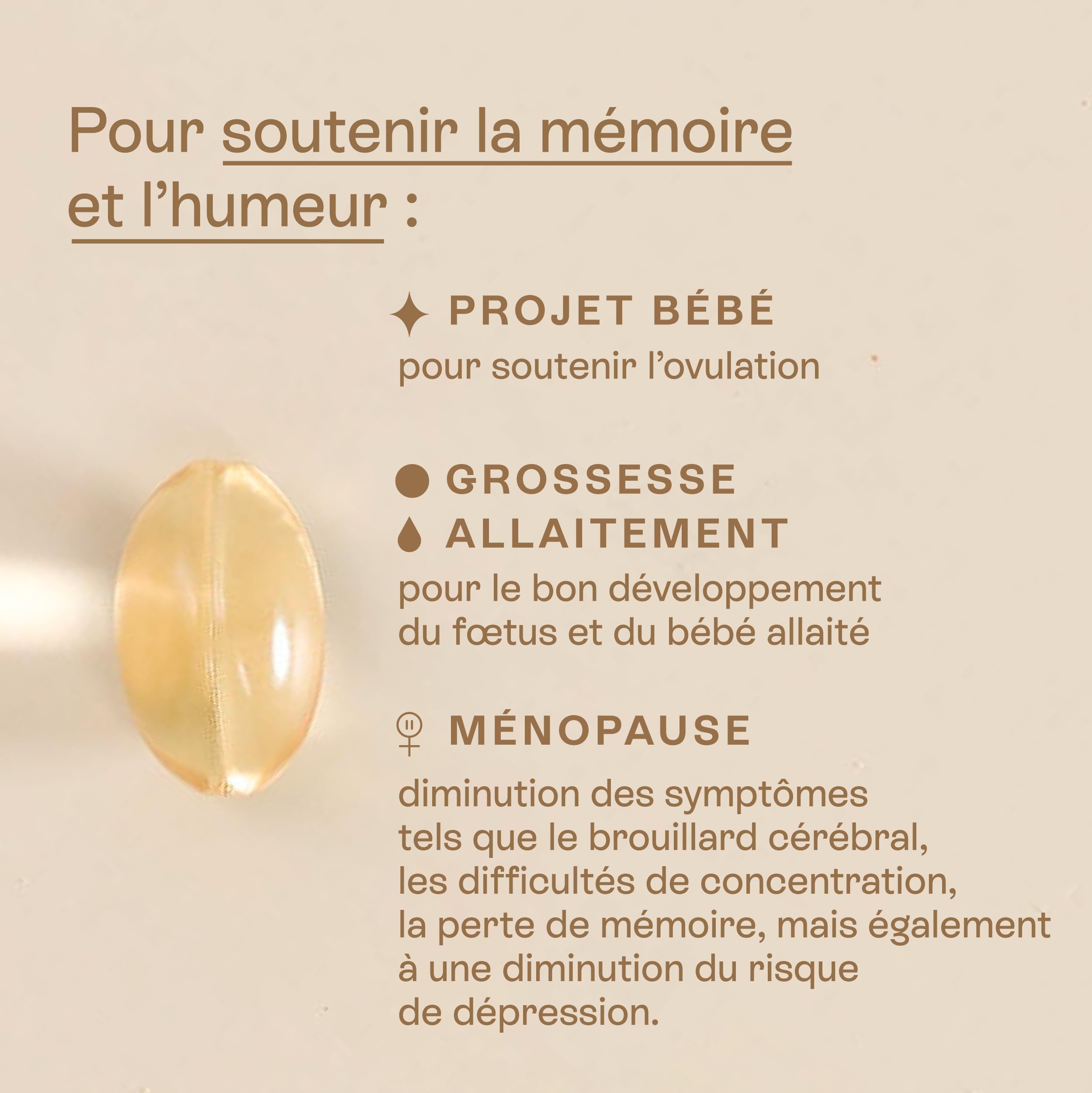 Jolly mama! Oméga Mama | DHA-EPA Végétal | Hautement Assimilable | Favorise le développement cérébral du bébé pendant la grossesse et l’allaitement | Fabriqué en France | 30 Gélules