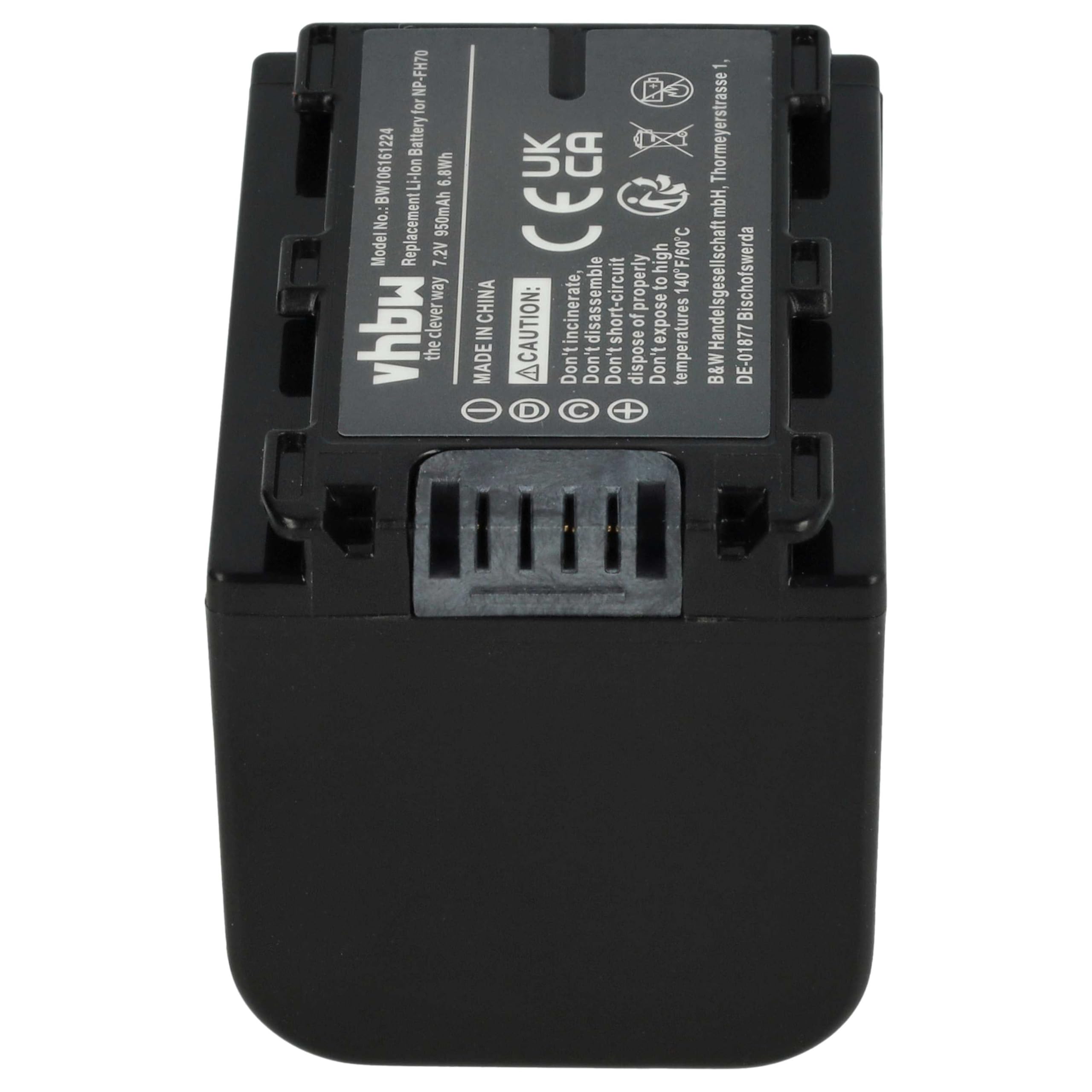 vhbw Akumulator 950 mAh pasujący do Sony DCR-SR32(E) itd. zastępuje NP-FH60 NP-FH70 ze wskaźnikiem INFOCHIP & RESTRACJA
