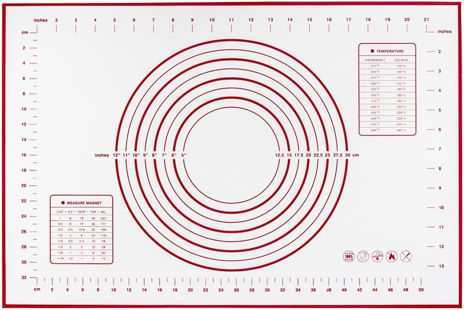 Silicone Baking Mat,Pastry Rolling(60*40cm),Non Stick Silicon Liner for Bake Pans & Pastry/Cookie/Bun/Bread Making