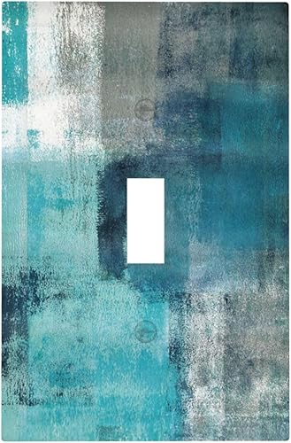 Miniatura 21 de Cubiertas de Interruptor de Luz de Palanca Simple con Diseño Abstracto de Sol Amanecer Retro, Placa Decorativa Arcoíris Atardecer de 1 Gang, Placa