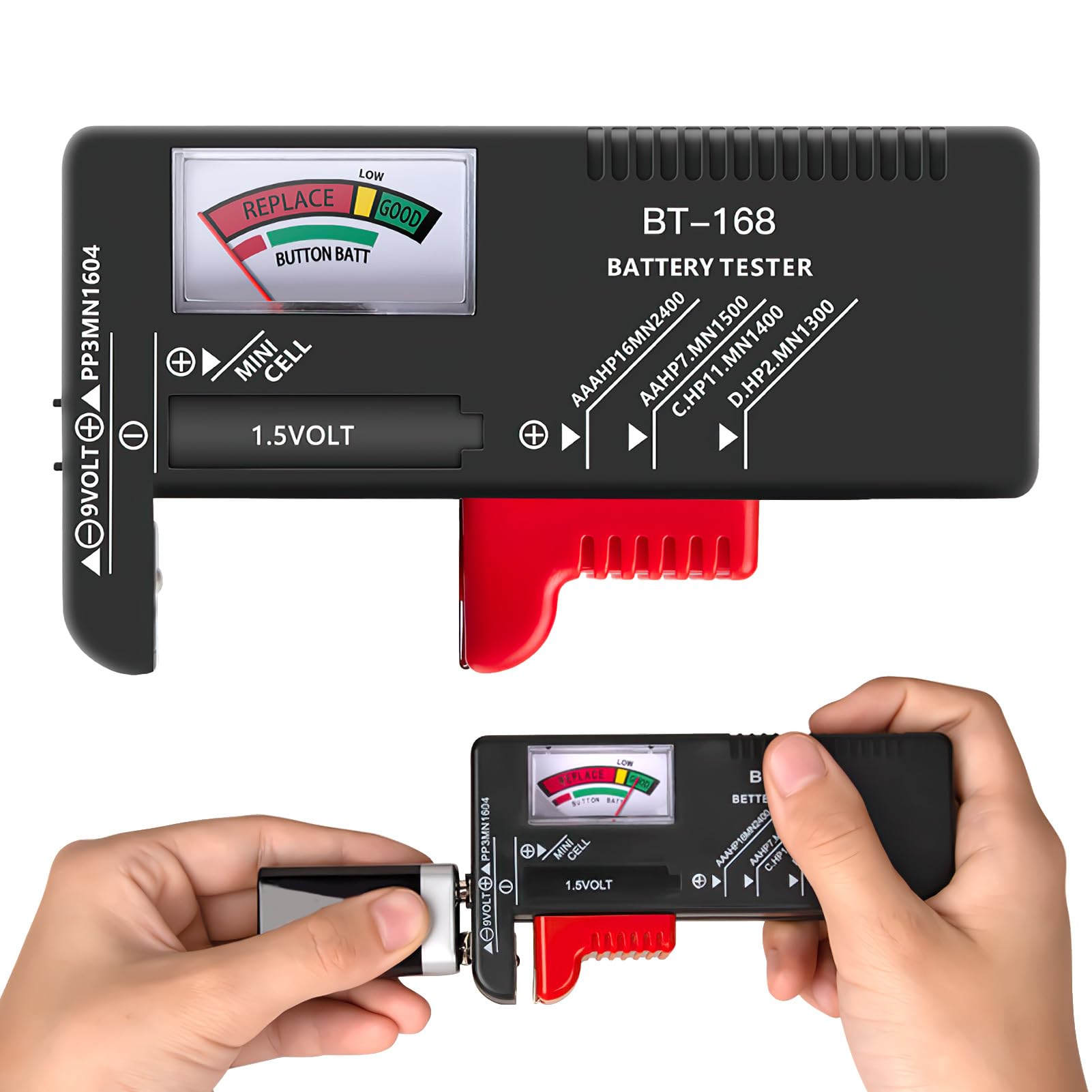 Testeur de Piles Universel pour AA AAA C D 9V Piles Bouton 1.5V Contrôleur de Tension