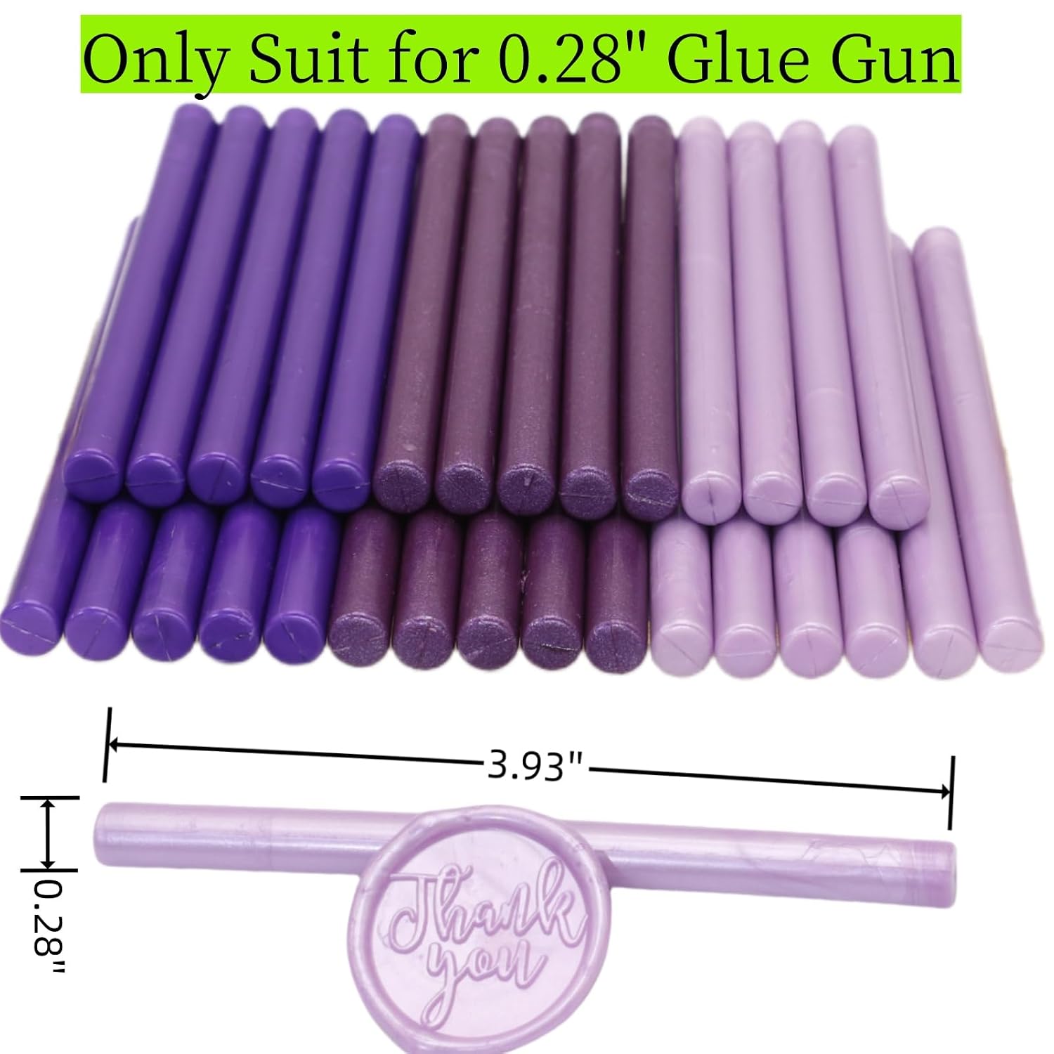 Wax Seal Sticks, Atopbb 30pcs Glue Gun Wax Sealing Sticks Beads Only Suit for 0.28'' Glue Gun, Great for WaxSeal Stamp, Wedding Invitations, Letter Envelopes (Purple)