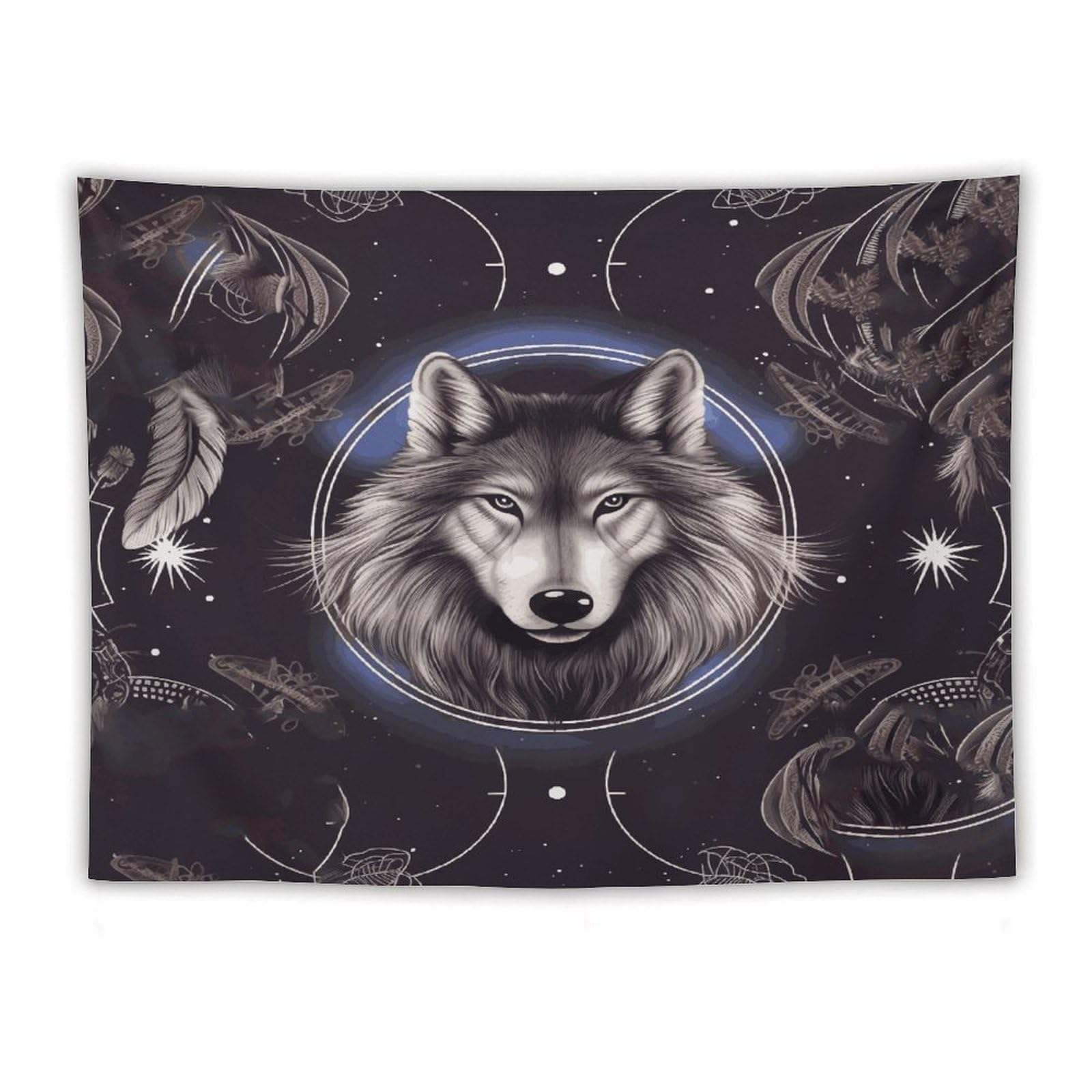 LDGSUPH Wolves And Dream Catchers Tapestry Wall Hanging Decor Anti-fading Aesthetic Wall Tapestries Fashion Wall Blanket Decor Modern Wall Art Tapestry for Bedroom Home Decor 60"x80"