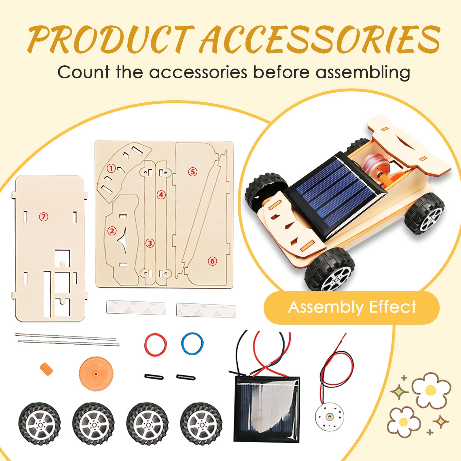 Kit De Construcción Solar para 7-14 Años, Coche Solar para Niños con Madera,Vehículo de Madera para Montar, Juguete Educativo,Regalo Creativo para Navidad, Cumpleaños Y Pascua
