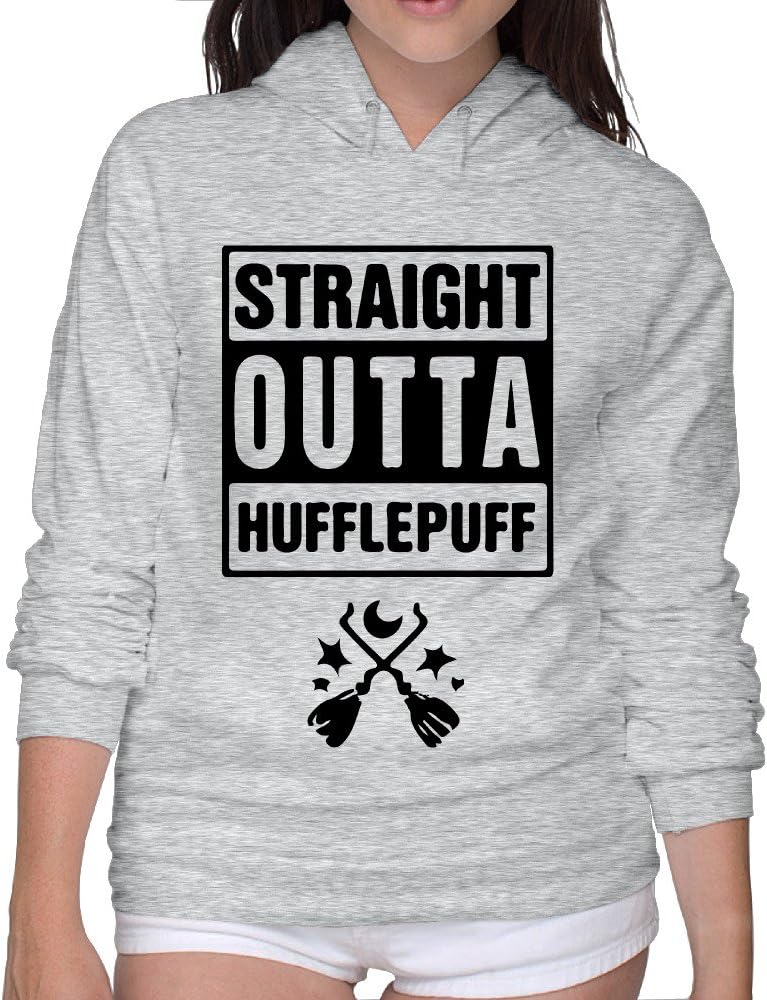 FRGHSGEO Straight Outta Hufflepuff Women's Hoodies 90s Sweatshirts Hoodies Lightweight Apparel