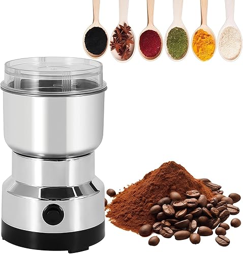 Petyoung Molinillo eléctrico de especias, potente de 150 W, mini molinillo casero de un solo toque, máquina de aplastar 10.8 fl oz, multifunción