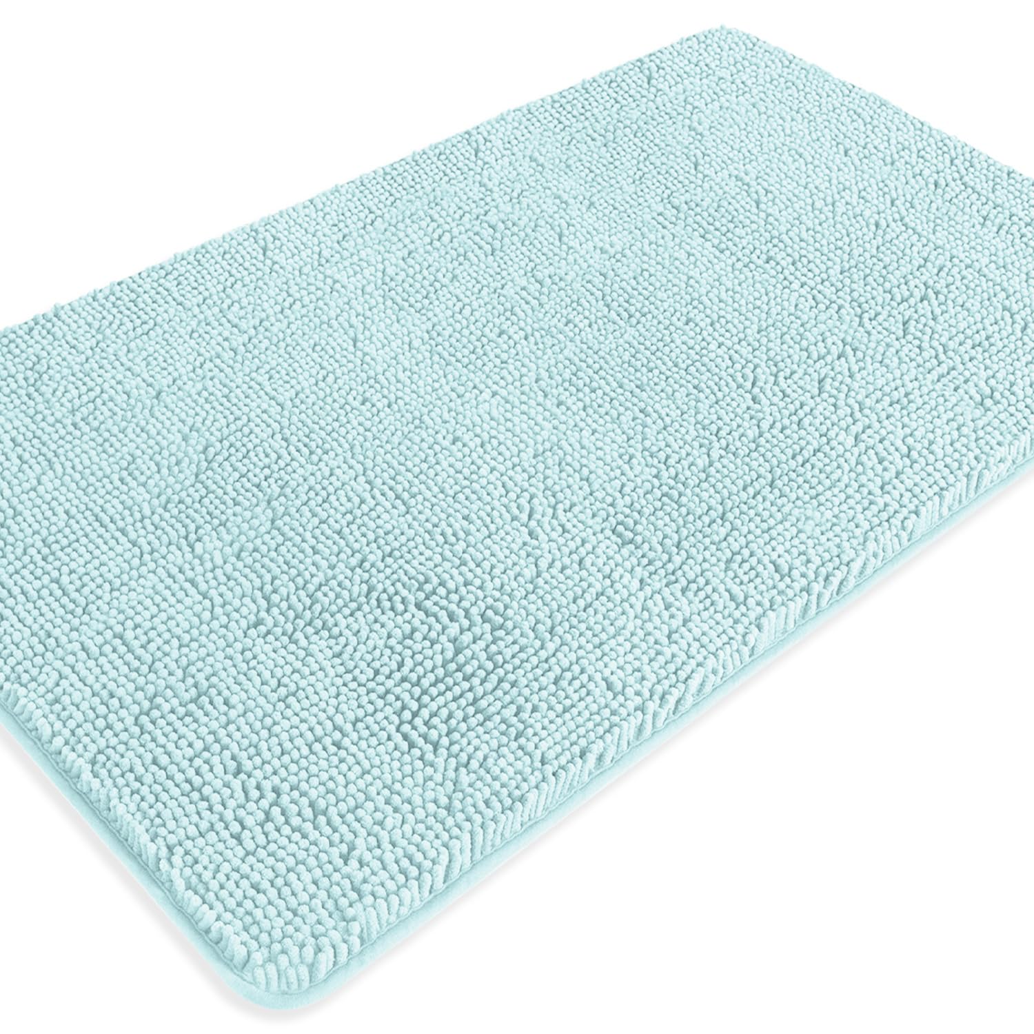PureSwan Aqua Bathroom Rugs – Absorbent and Washable Bath Mat, Non-Slip, Thick Soft Chenille Bath Rugs for Bathroom Floor, Shower, Sink - 26" x 44"
