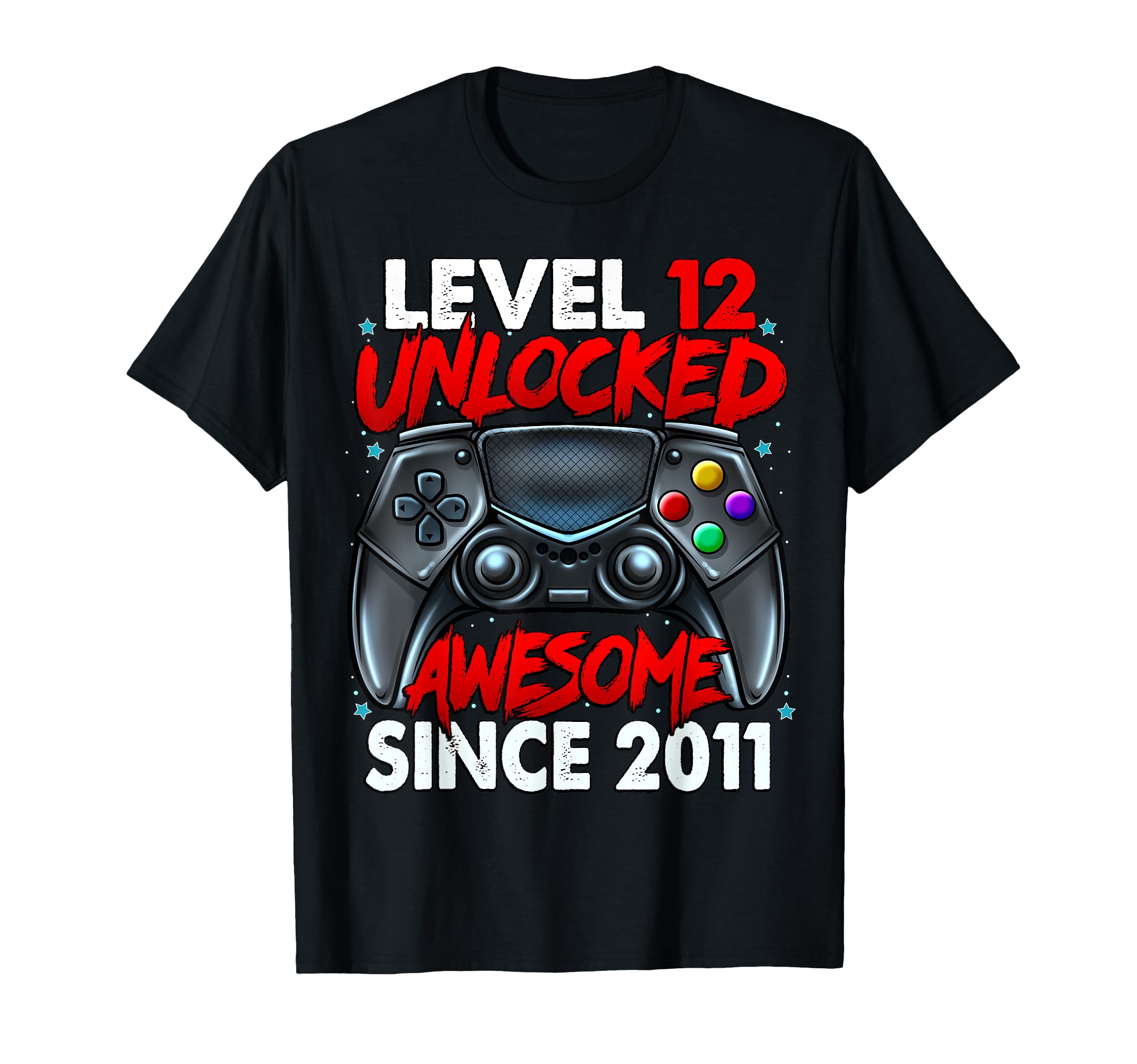 Level 12 Unlocked Awesome Since 2011 12th Birthday Gaming T-Shirt