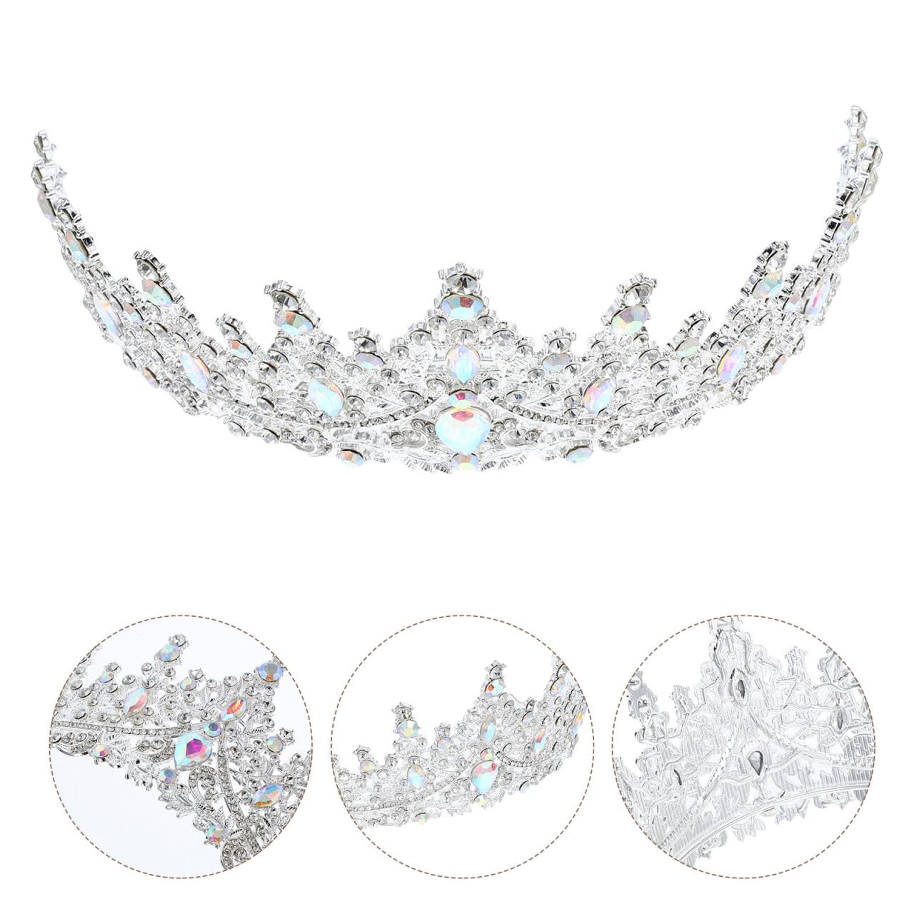 ULTECHNOVO Tiaras De Plata Y Coronas De Cristal Para La Boda De Las Mujeres Diadema Para La Novia Reina Real Princesa Quinceañera Sombreros Para Cumpleaños Prom