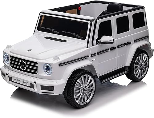 Miniatura 7 de GAOMON Auto eléctrico Mercedes-Benz G500 de 12 V con licencia con control remoto, suspensión de resorte, 2 velocidades, luces LED, música, USB, modo