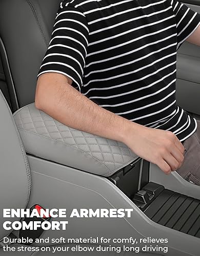 Miniatura 5 de ISSYAUTO Funda de consola central compatible con Pilot 2009-2015, cubierta de cuero para reposabrazos para automóvil, funda protectora duradera para