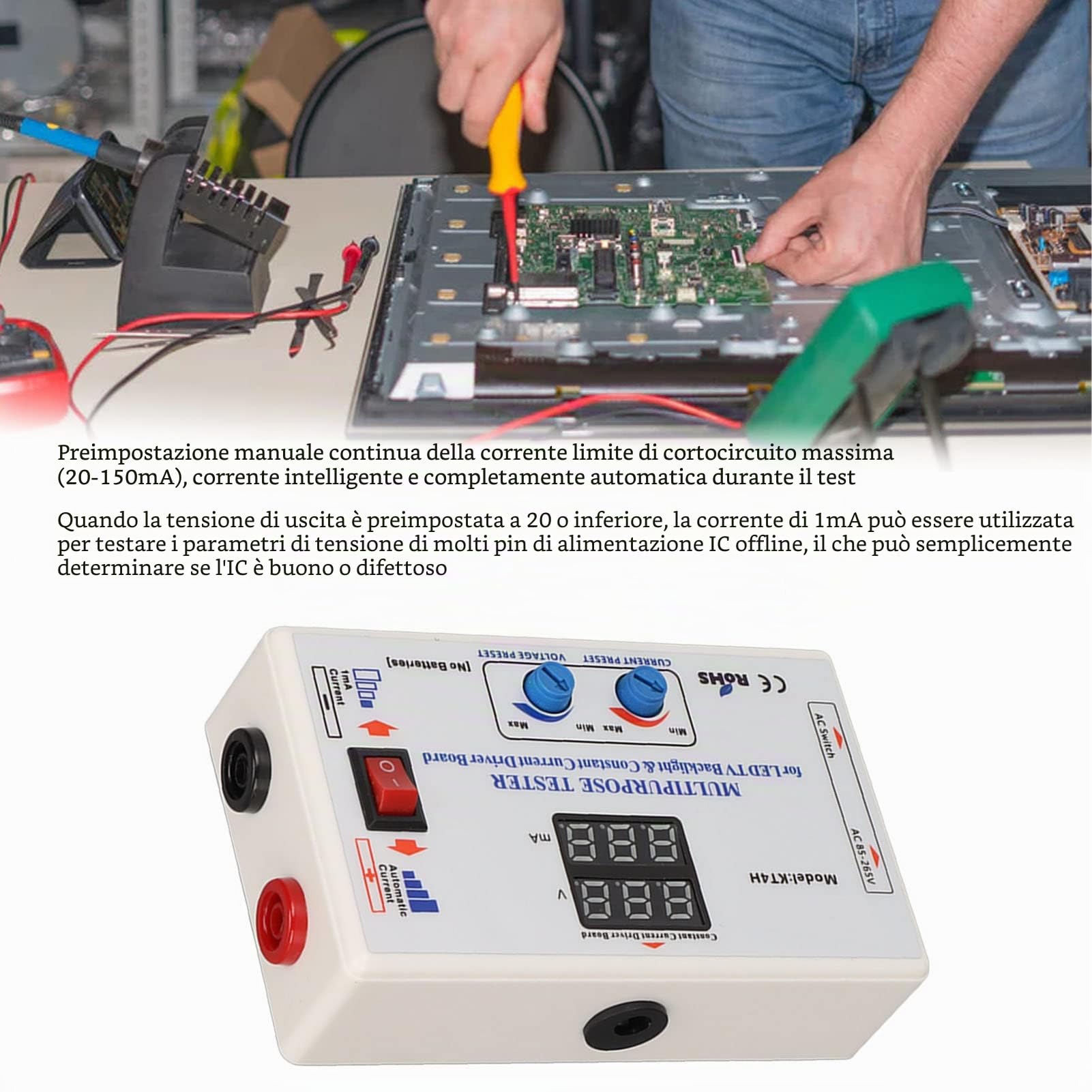 Tester di Retroilluminazione a LED per TV - Professionale Tester Universale per Piastre a Corrente Costante Tester di Tensione Tester per Lampade a LED con Penna Metro e Custodia per Computer(#2)