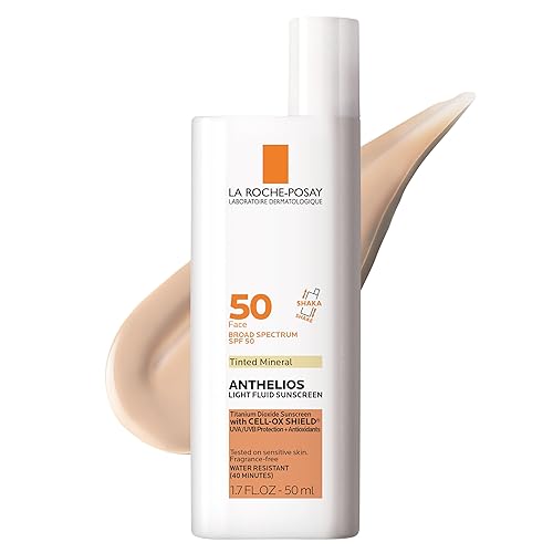 La Roche-Posay Anthelios 50Mineral Protector solar para el rostro líquido ultra ligero SPF 50con Antioxidantes tintada 17onzas fluidas