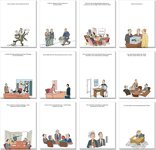 Miniatura 9 de Pajean - Bloc de notas adhesivas divertidas con refranes, para oficina y lista de tareas para trabajadores, 12 diseños surtidos, 3 x 3.93 pulgadas,