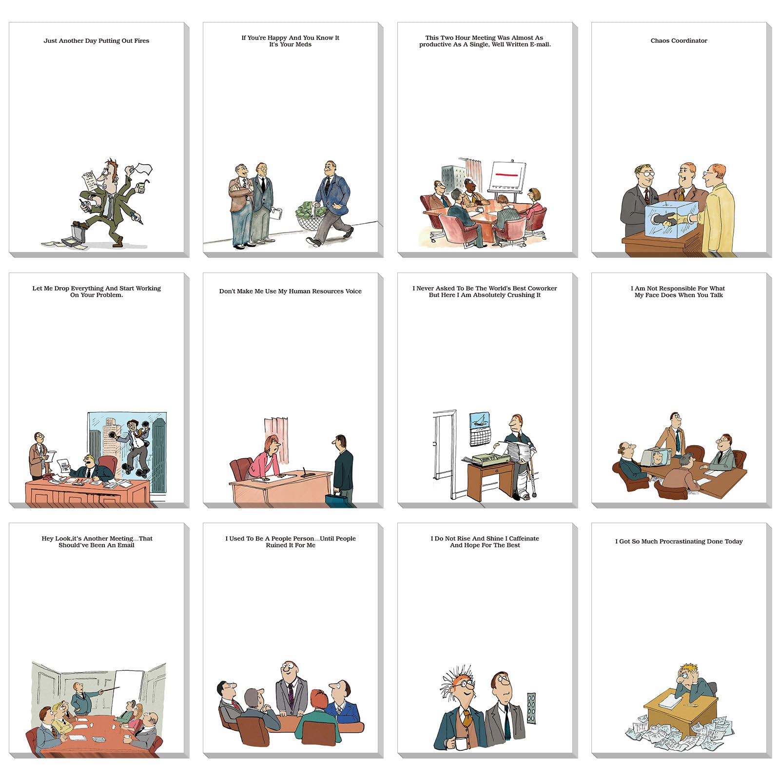 Funny Notepads with Sayings Sticky Funny Office Supplies to Do List Sarcastic Work Assorted Notepad for Workers, 12 Designs, 3 x 3.93 Inch(Novelty