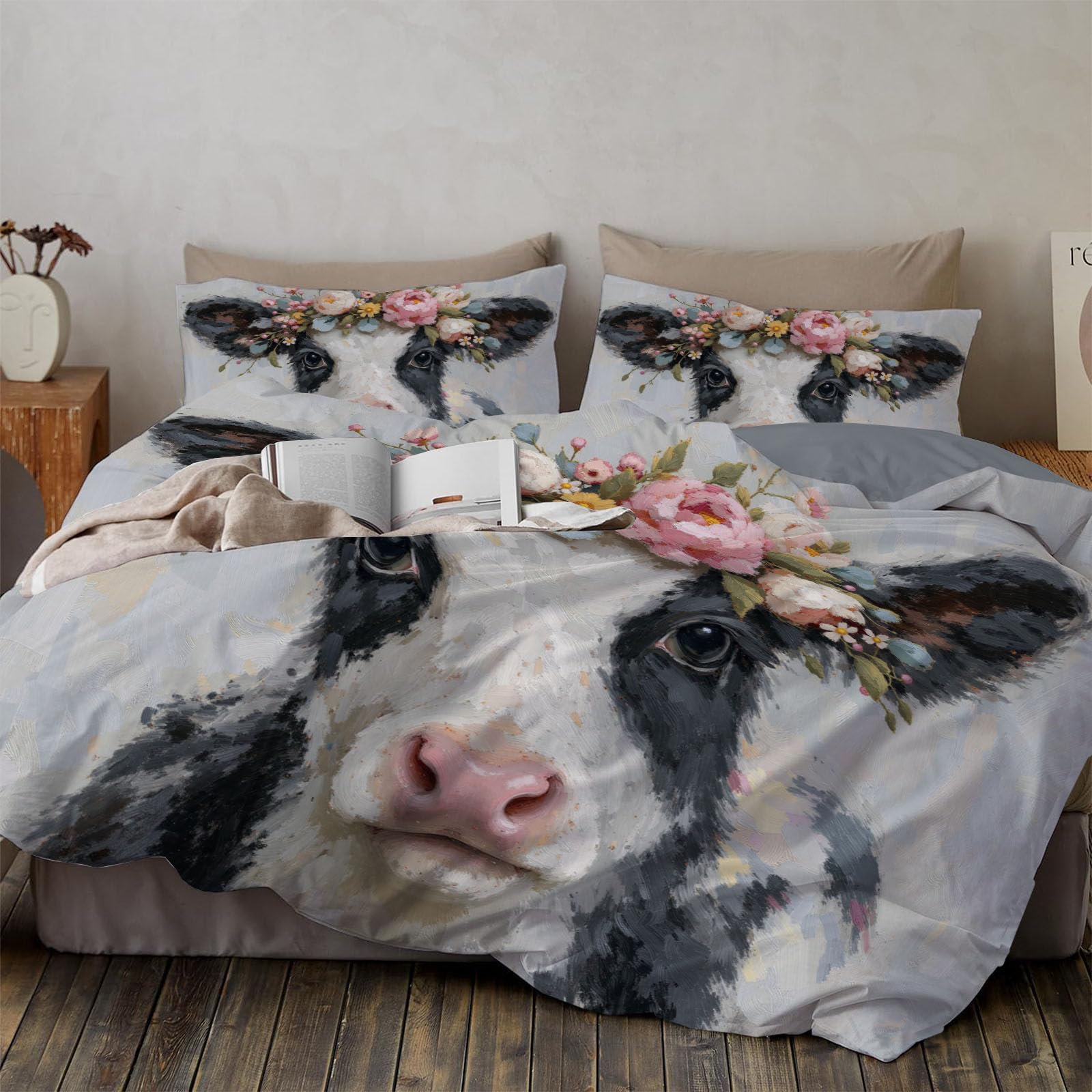 Copripiumino Matrimoniale Astratto Geometria Cane, Set di Biancheria da Letto Microfibra 3 Pezzi, Parure Copri Piumino 200x200cm e 2 Federa 50x75, Blu Scuro Copritrapunta con Cerniera